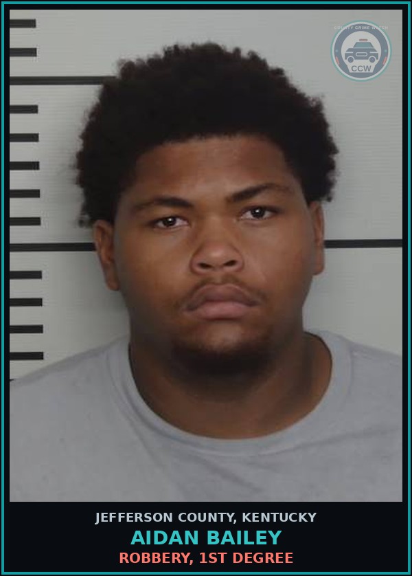 Booking mugshot of Aidan Bailey in Jefferson County
