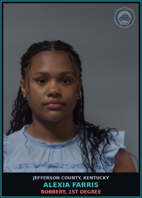 Booking mugshot of Alexia Farris in Jefferson County