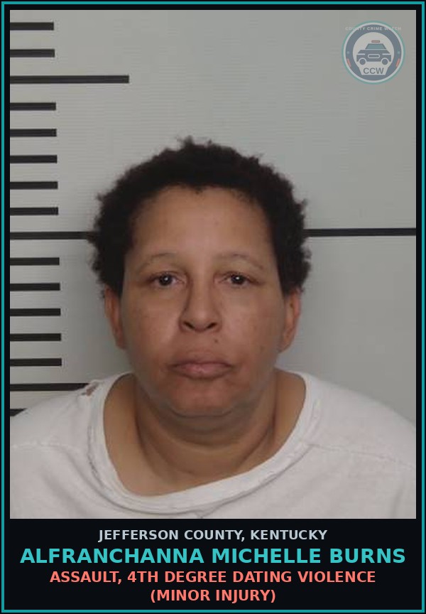 Booking mugshot of Alfranchanna Michelle Burns in Jefferson County