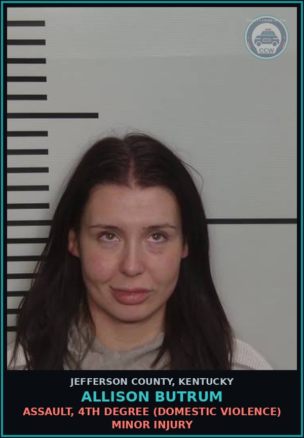 Booking mugshot of Allison Butrum in Jefferson County