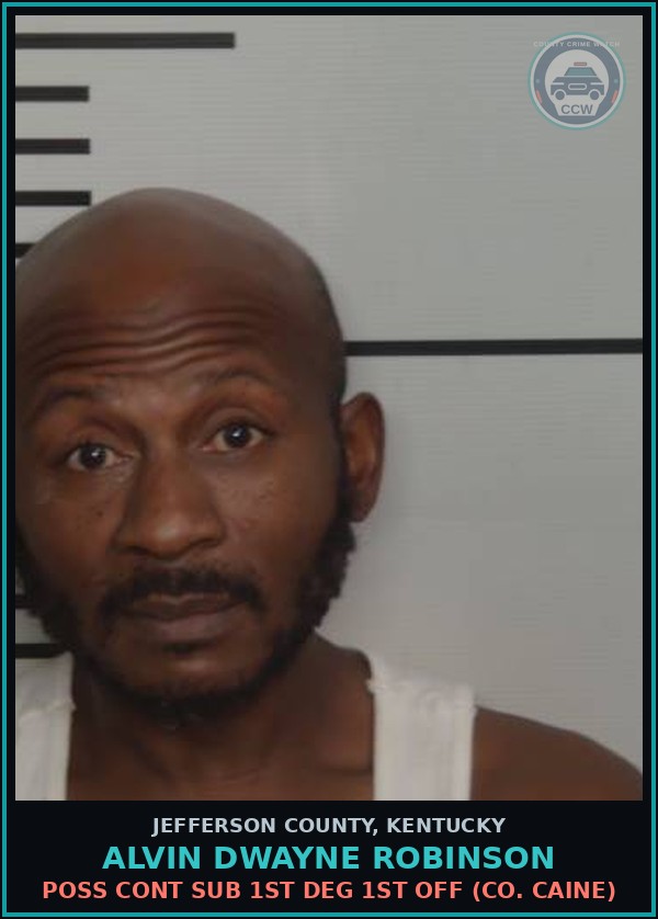 Booking mugshot of Alvin Dwayne Robinson in Jefferson County