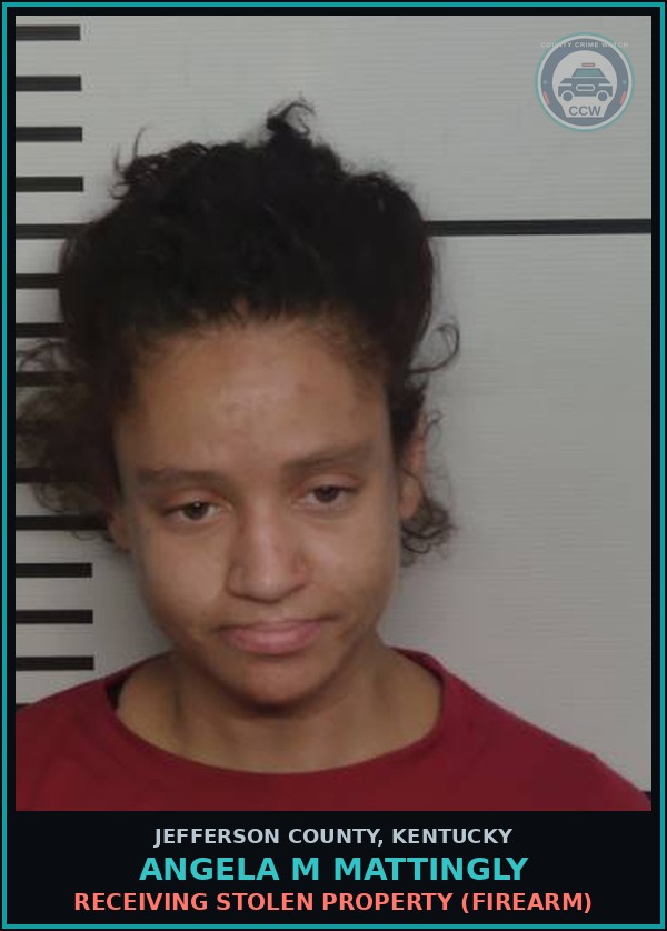 Booking mugshot of Angela M Mattingly in Jefferson County