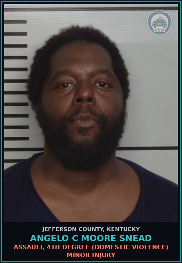 Booking mugshot of Angelo C Moore Snead in Jefferson County