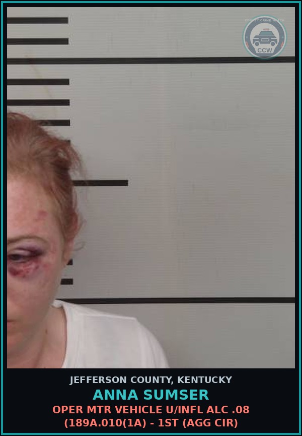 Booking mugshot of Anna Sumser in Jefferson County