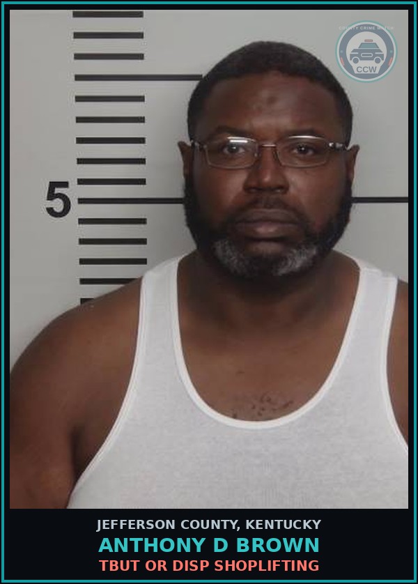 Booking mugshot of Anthony D Brown in Jefferson County
