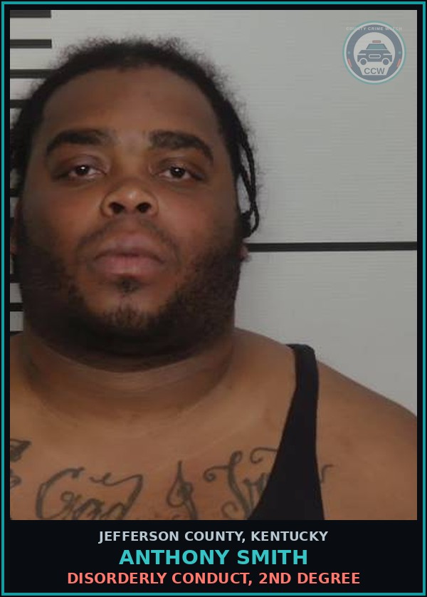 Booking mugshot of Anthony Smith in Jefferson County