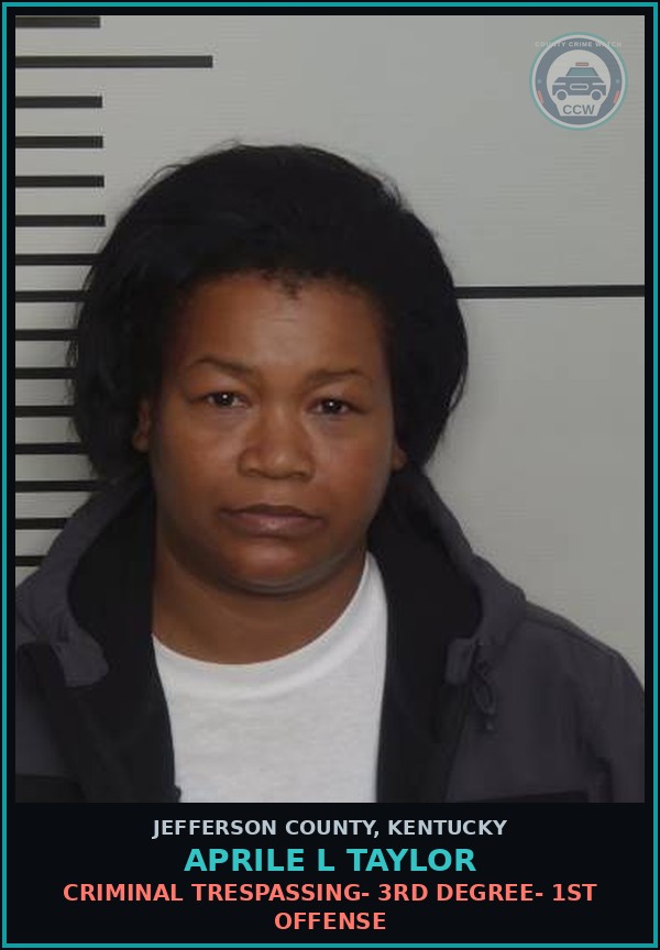 Booking mugshot of Aprile L Taylor in Jefferson County