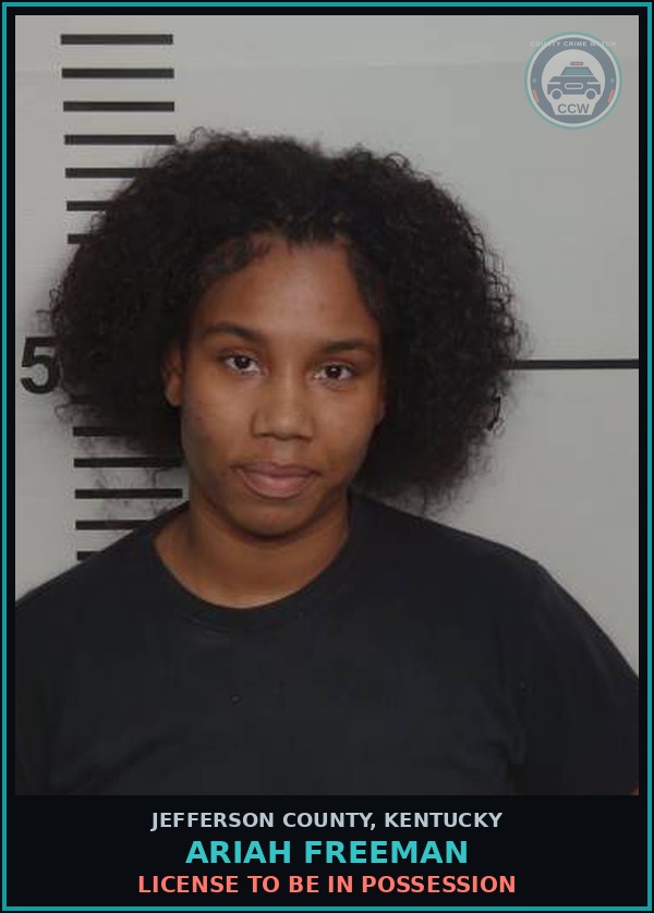 Booking mugshot of Ariah Freeman in Jefferson County