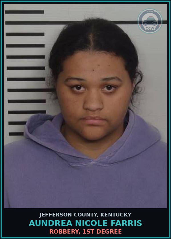 Booking mugshot of Aundrea Nicole Farris in Jefferson County