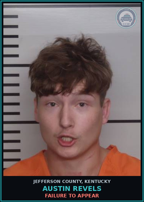 Booking mugshot of Austin Revels in Jefferson County
