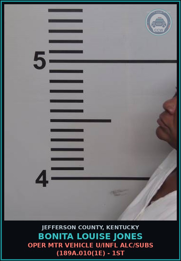 Booking mugshot of Bonita Louise Jones in Jefferson County