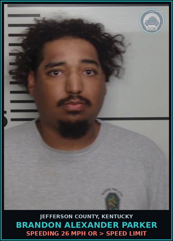 Booking mugshot of Brandon Alexander Parker in Jefferson County