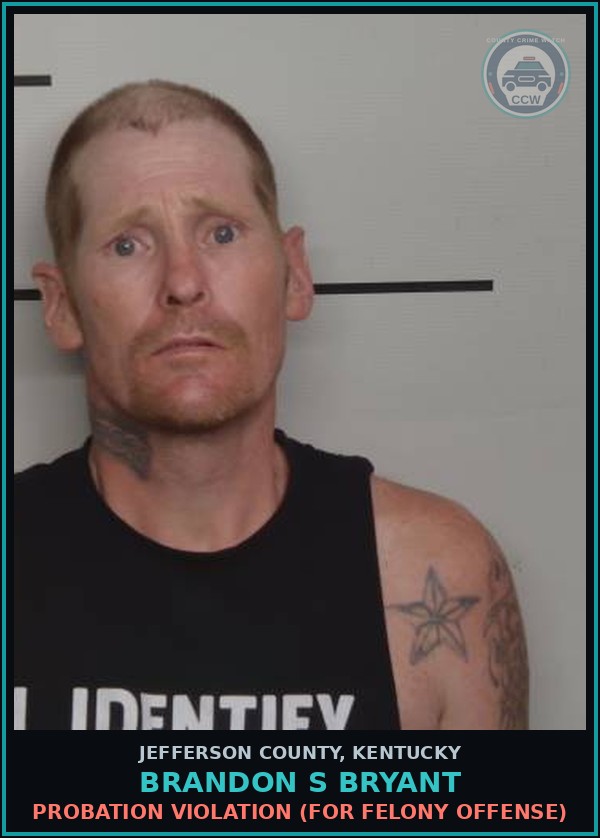 Booking mugshot of Brandon S Bryant in Jefferson County
