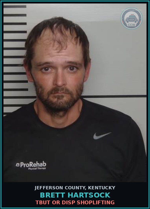 Booking mugshot of Brett Hartsock in Jefferson County