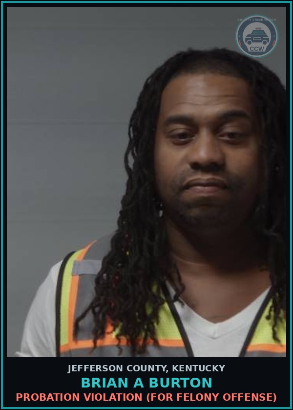 Booking mugshot of Brian A Burton in Jefferson County