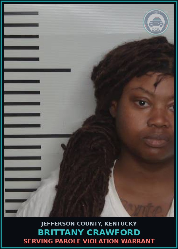 Booking mugshot of Brittany Crawford in Jefferson County