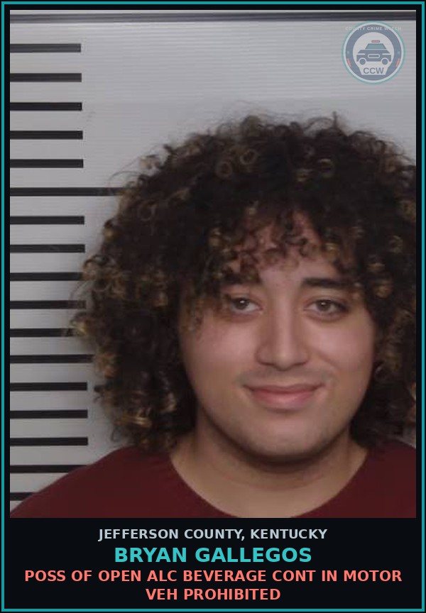 Booking mugshot of Bryan Gallegos in Jefferson County