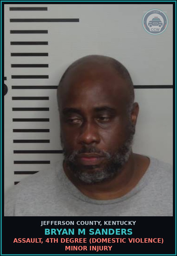 Booking mugshot of Bryan M Sanders in Jefferson County