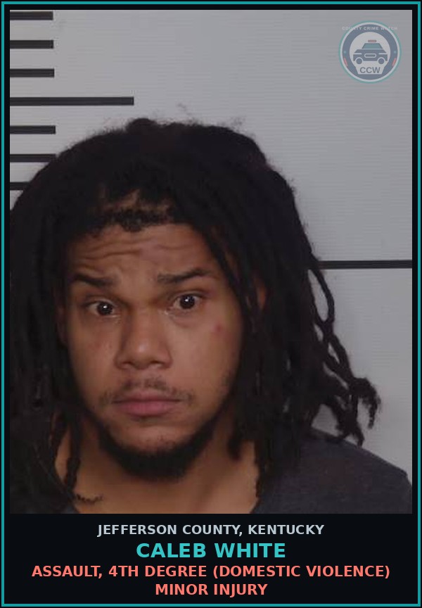 Booking mugshot of Caleb White in Jefferson County