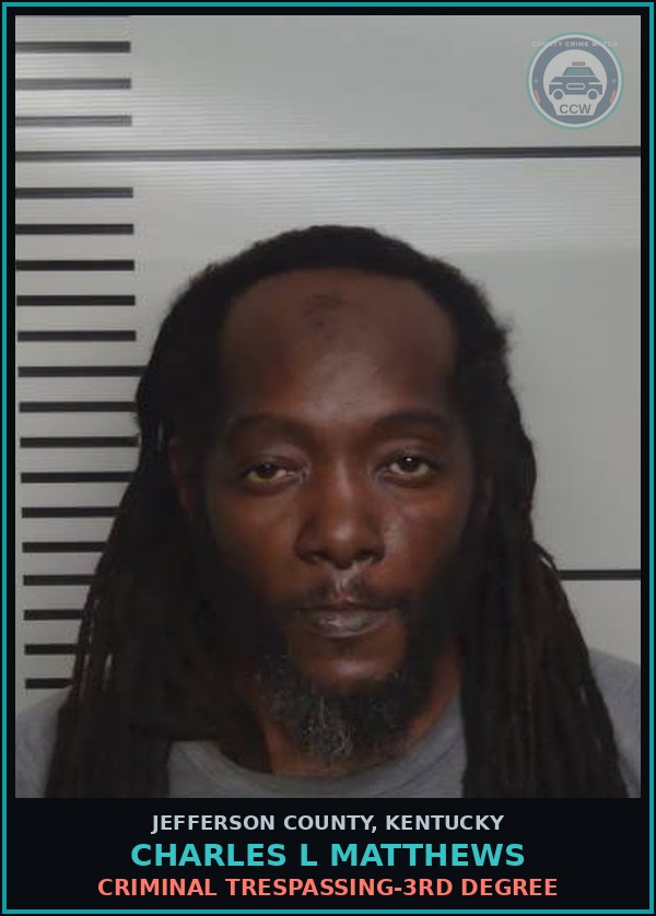 Booking mugshot of Charles L Matthews in Jefferson County