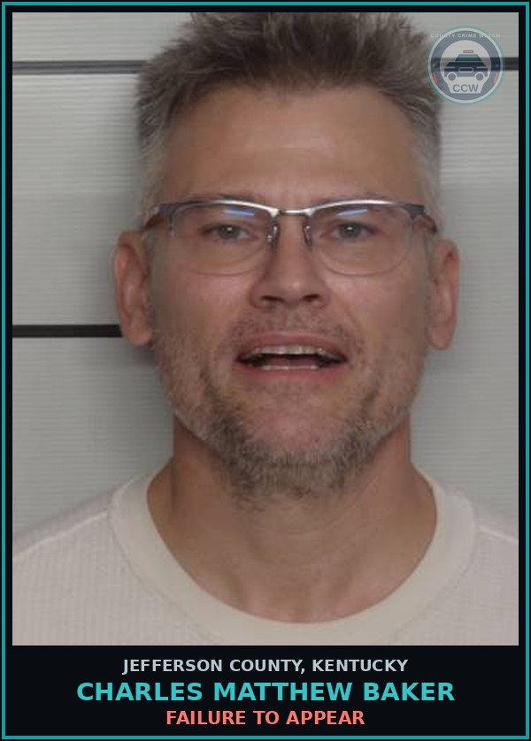 Booking mugshot of Charles Matthew Baker in Jefferson County