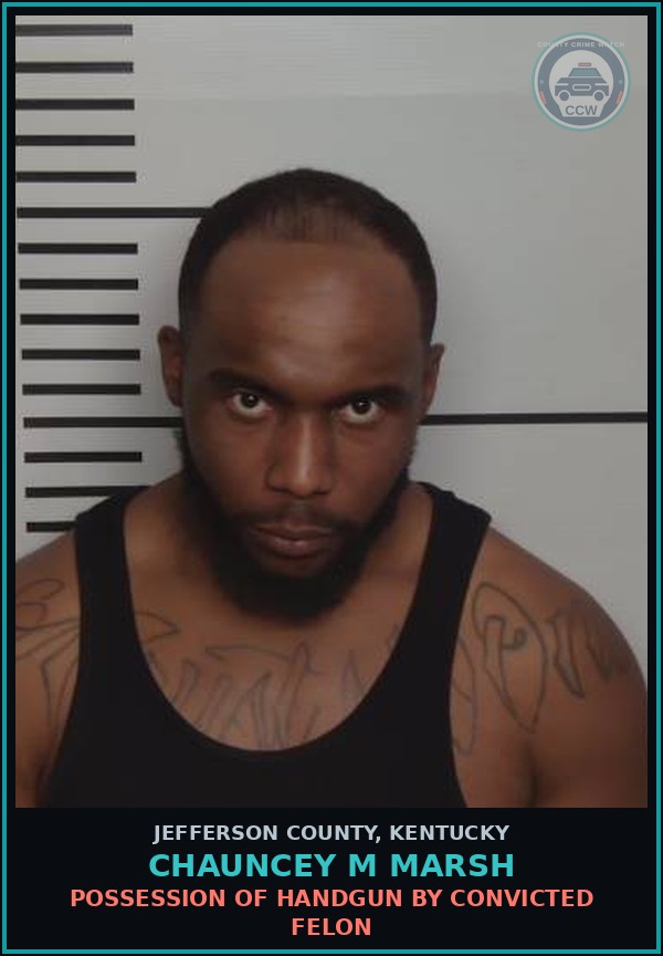 Booking mugshot of Chauncey M Marsh in Jefferson County
