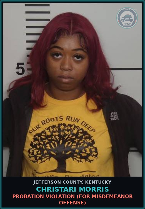 Booking mugshot of Christari Morris in Jefferson County