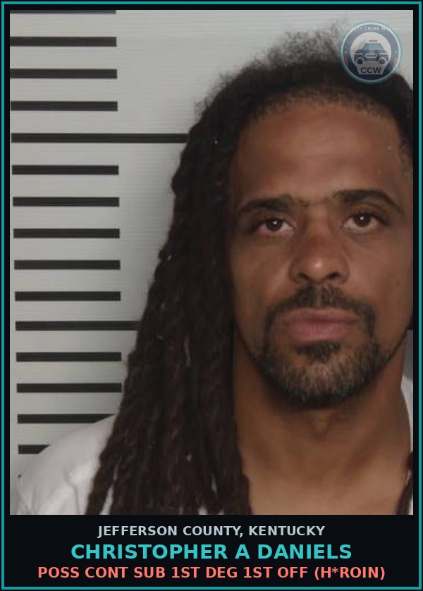 Booking mugshot of Christopher A Daniels in Jefferson County