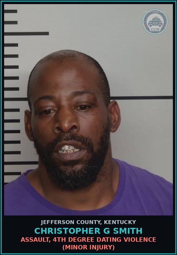 Booking mugshot of Christopher G Smith in Jefferson County