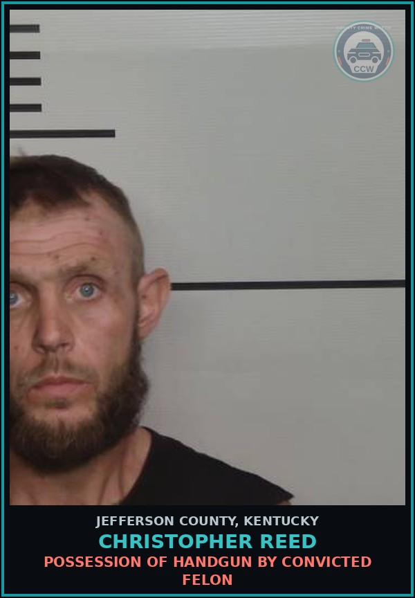Booking mugshot of Christopher Reed in Jefferson County