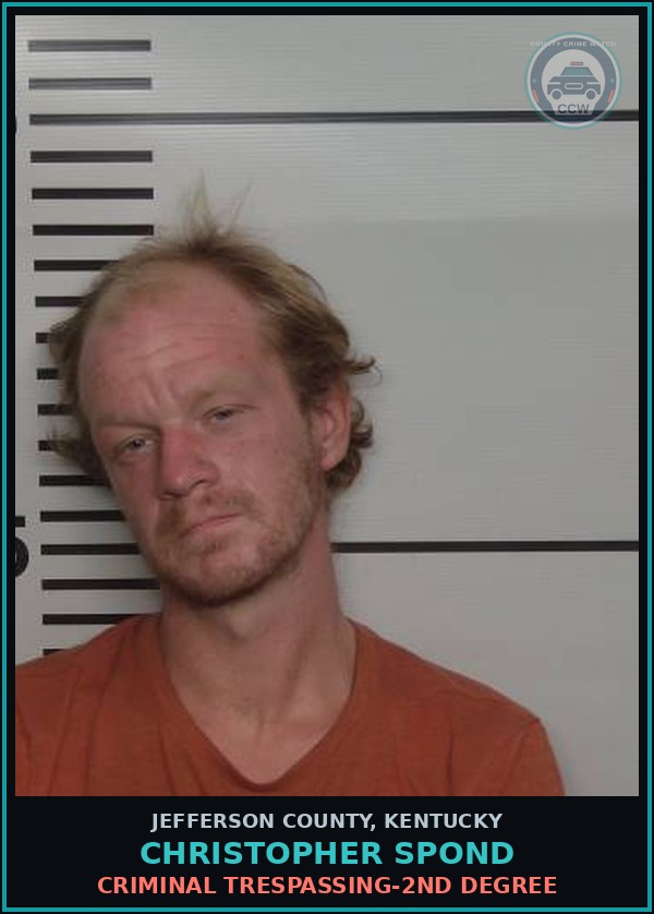 Booking mugshot of Christopher Spond in Jefferson County