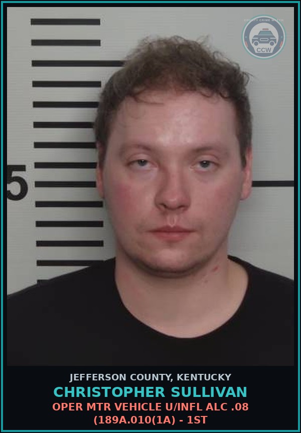 Booking mugshot of Christopher Sullivan in Jefferson County