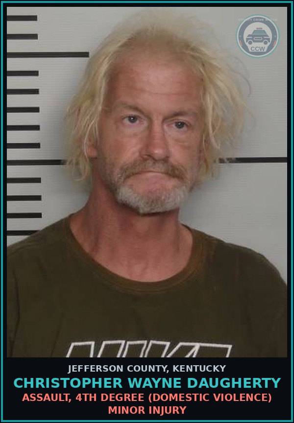 Booking mugshot of Christopher Wayne Daugherty in Jefferson County