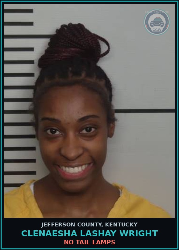 Booking mugshot of Clenaesha Lashay Wright in Jefferson County