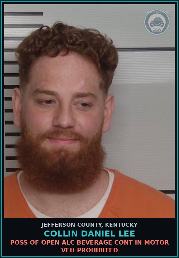 Booking mugshot of Collin Daniel Lee in Jefferson County