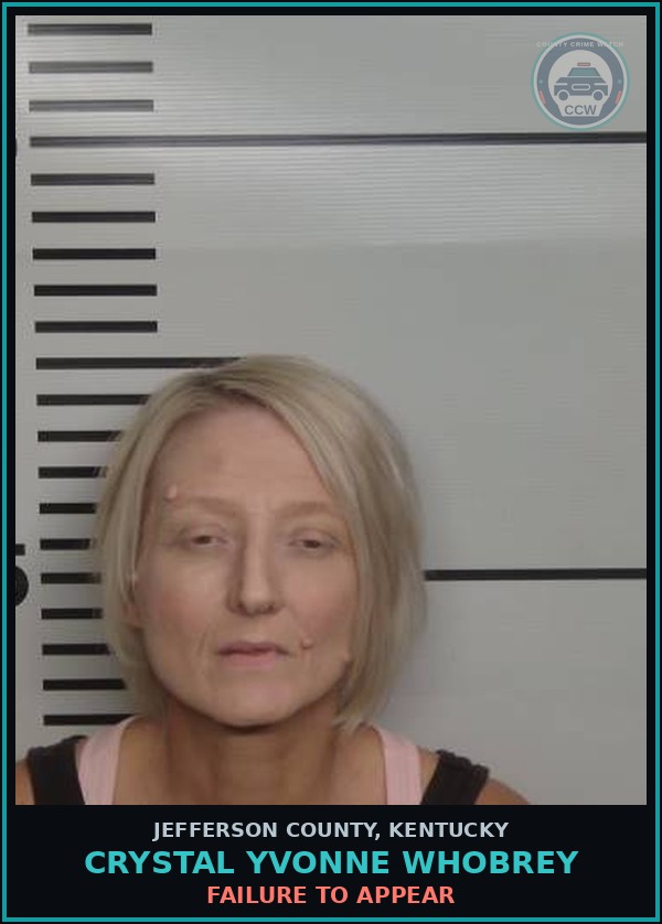 Booking mugshot of Crystal Yvonne Whobrey in Jefferson County