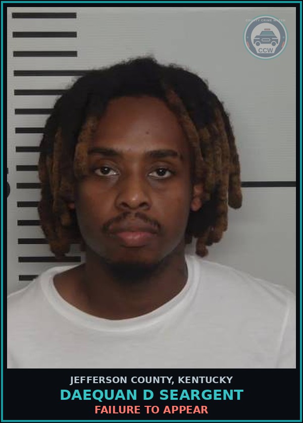 Booking mugshot of Daequan D Seargent in Jefferson County