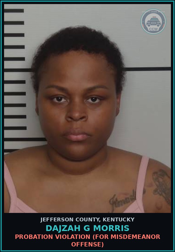 Booking mugshot of Dajzah G Morris in Jefferson County