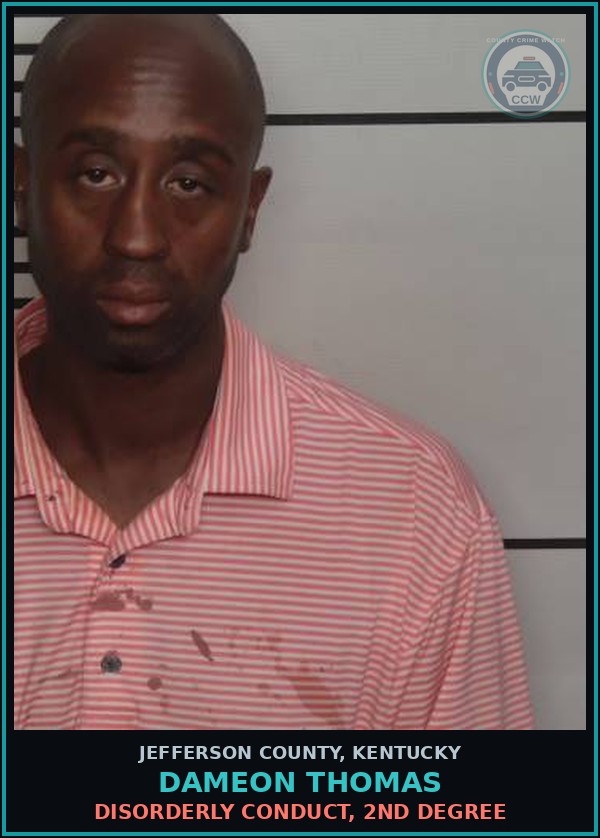 Booking mugshot of Dameon Thomas in Jefferson County
