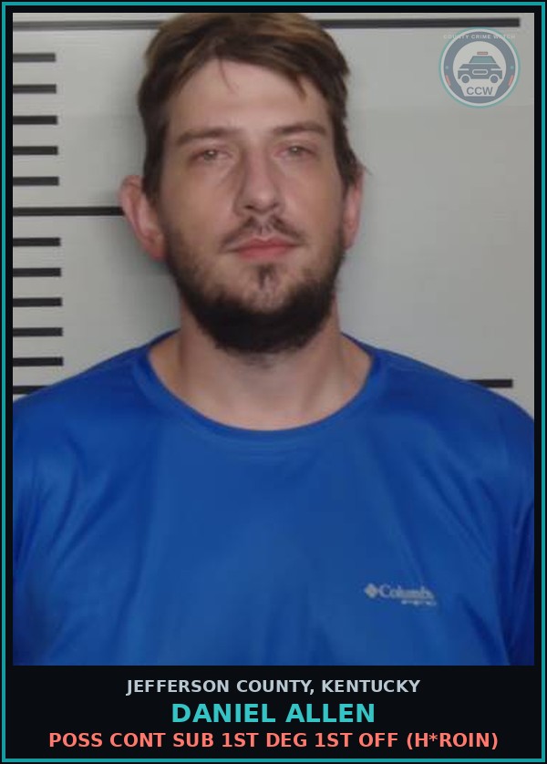 Booking mugshot of Daniel Allen in Jefferson County