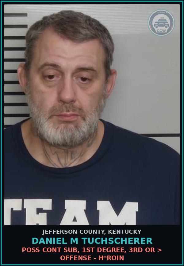 Booking mugshot of Daniel M Tuchscherer in Jefferson County