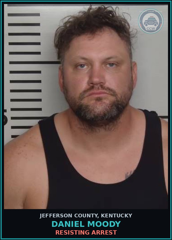 Booking mugshot of Daniel Moody in Jefferson County