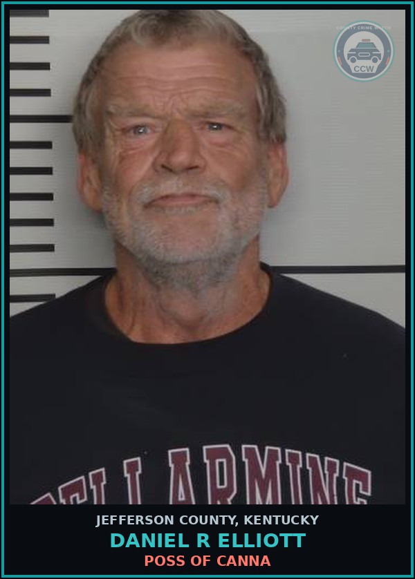 Booking mugshot of Daniel R Elliott in Jefferson County