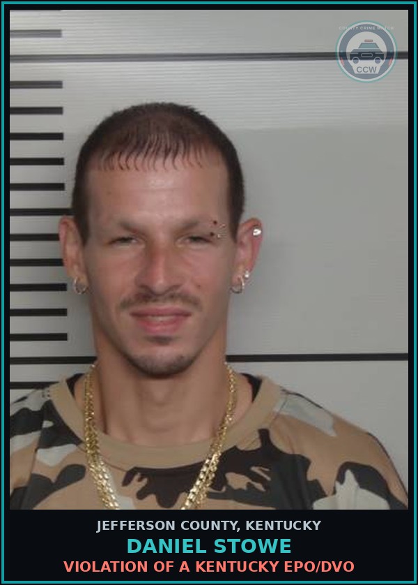 Booking mugshot of Daniel Stowe in Jefferson County