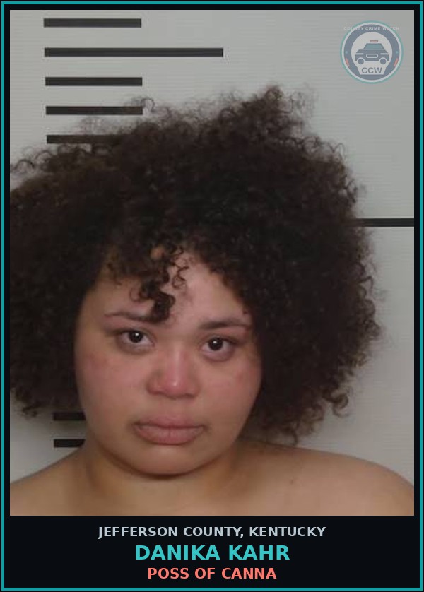 Booking mugshot of Danika Kahr in Jefferson County