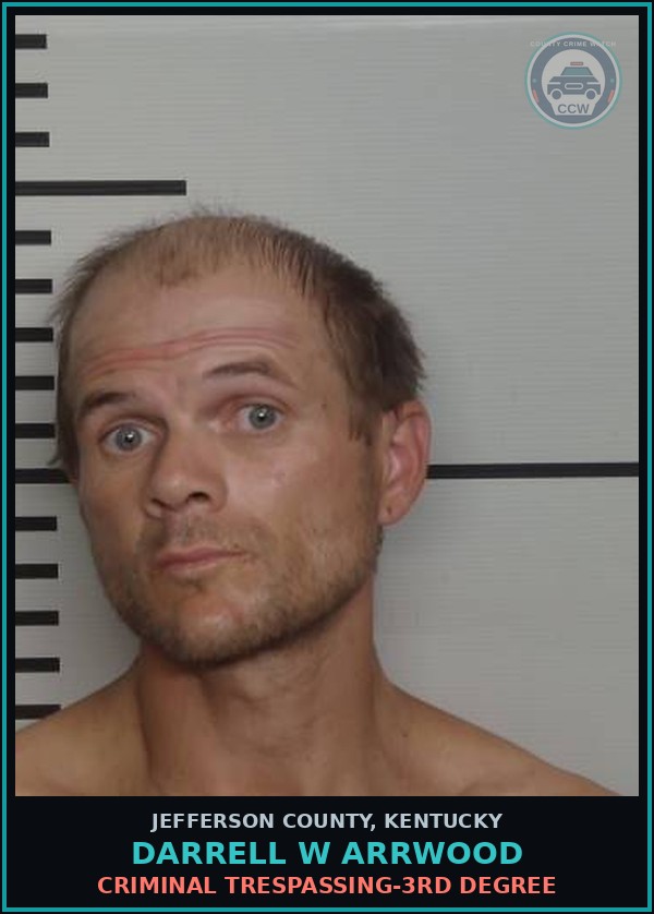Booking mugshot of Darrell W Arrwood in Jefferson County