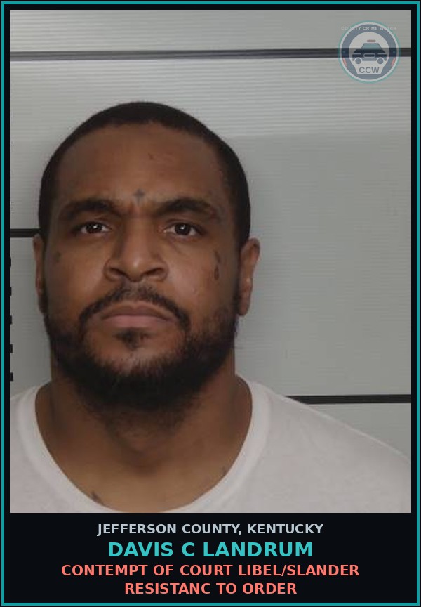 Booking mugshot of Davis C Landrum in Jefferson County