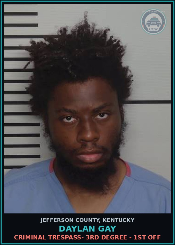 Booking mugshot of Daylan Gay in Jefferson County