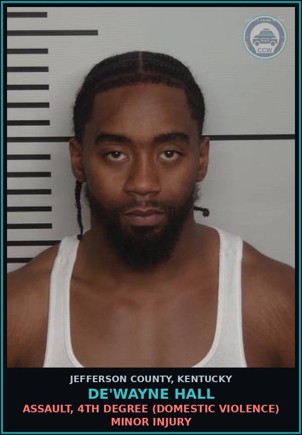 Booking mugshot of De'Wayne Hall in Jefferson County