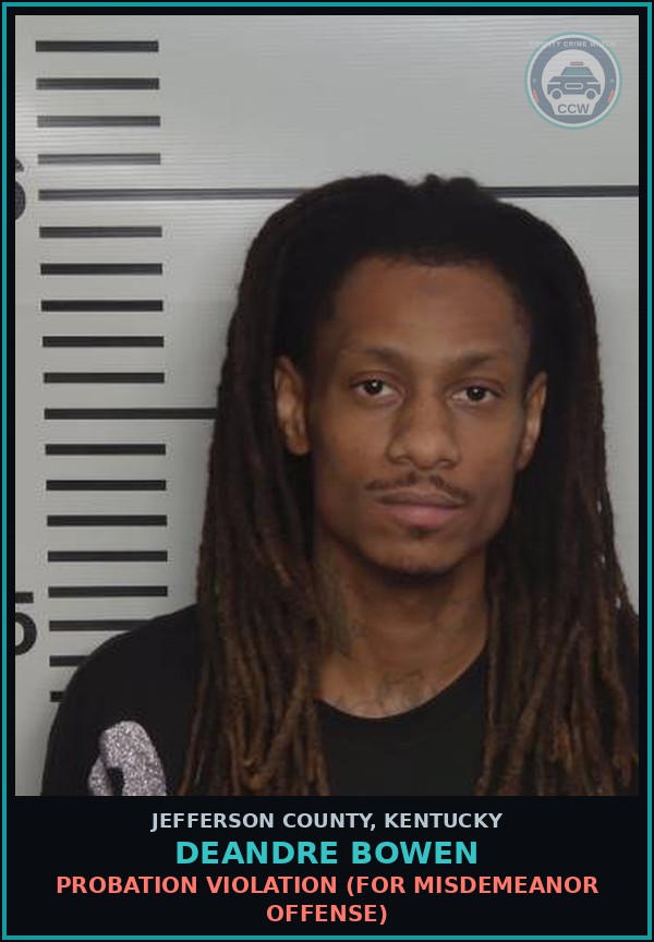 Booking mugshot of Deandre Bowen in Jefferson County